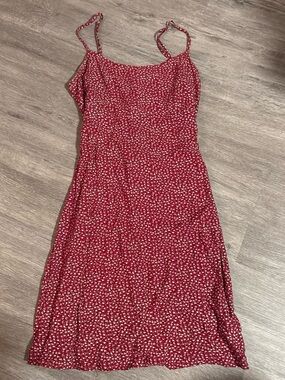 Red Floral Spaghetti Strap Brandy Melville Women's Dress